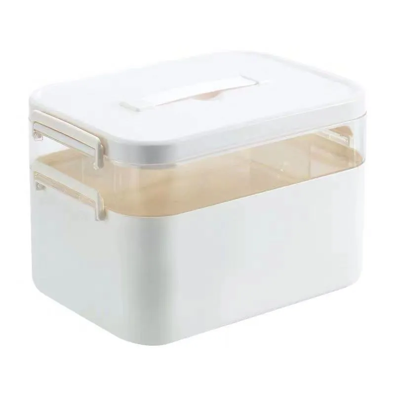 Plastic First Aid Kit Storage Box Large Capacity Family Emergency Kit Box Portable Medicine Chest Medicine Cabinet Home Storage