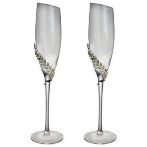 Logo personnalisé diamant champagne tasse gobelet verre à vin champagne gobelet oblique cristal champagne flûtes