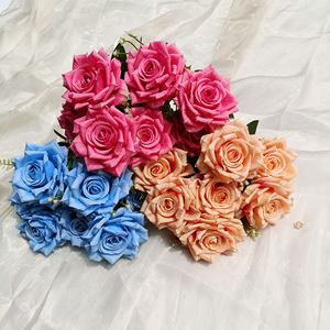 Gran oferta <span class=keywords><strong>2023</strong></span>, decoración <span class=keywords><strong>de</strong></span> bodas para el hogar, flores artificiales <span class=keywords><strong>de</strong></span> tacto Real, rosas rojas - Product Image 2