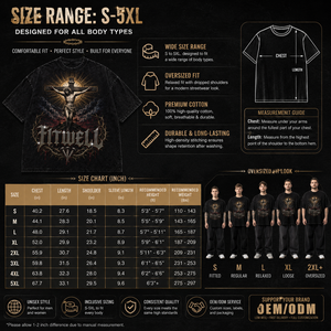 T-shirt Oversize da Uomo con Stampa Gotica a Croce, Stile <span class=keywords><strong>Rock</strong></span> Street Trendy, con Scritte Personalizzate in Strass e Grafica Lavata - Product Image 4