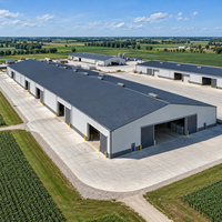 Bâtiment d'expansion agricole en acier léger, entrepôt métallique et kit de garage isolé en structure acier