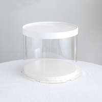 Boîtes transparentes rondes en Pet personnalisées pour gâteaux gâteau simple, petite boîte à gâteau de mariage en plastique individuelle