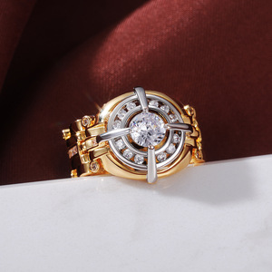 Anello Bicolore per Donne, Stile Lussuoso, Accessorio alla Moda per Feste, Regalo Trendy - Product Image 6