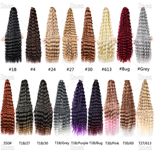 24 32 pollici onda profonda sintetica uncinetto capelli Yaki Ombre treccia capelli capelli ad alta temperatura in fibra di estensioni per le donne - Product Image 5