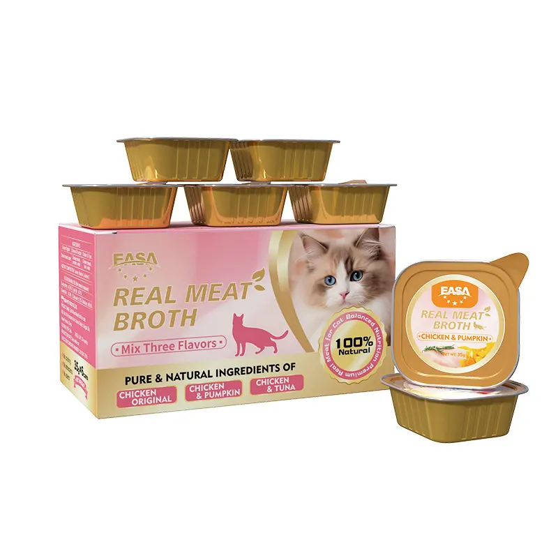Cat Wet Food Cat Canned Treats EASA Real Meat Broth Chicken Tuna Pumpkin Recipe Organic Nutritional Can Food