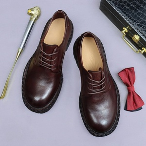 Zapatos de Cuero Casuales de Alta Gama para Hombre con Suelas de Cuero Genuino, Estilo Británico Retro, Punta Redonda Grande, Cuero de Caballo - Product Image 4