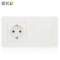 Saklar Lampu Dinding dan Stopkontak Dinding Standar Eropa 2 Gang 2 Arah dengan Stopkontak Prancis Harga Murah 16A 250V