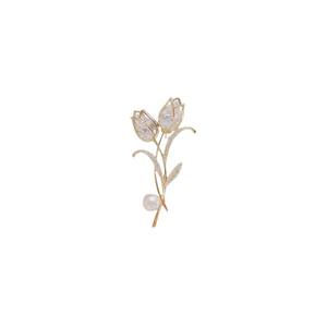 Broche tendance en alliage de zircon et de perles plaqué or, de luxe, de haute qualité, pour femmes, style coréen, idéale pour mariage, fiançailles, fête, cadeau - Product Image 4