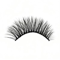 3 paires de faux cils entiers en fibres synthétiques, bande noire, styles de cils variés pour le maquillage quotidien