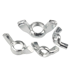 Tuerca de Orejeta Hexagonal Plateada en Zinc, Estándar DIN 315/DIN 314, Rosca Derecha, Clase 10, Uso Industrial y Minero - Product Image 2