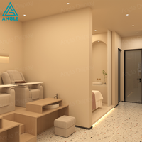 Station de manucure moderne de qualité professionnelle, solution tout-en-un pour la rénovation de l'aménagement intérieur de salons de beauté, table de manucure et fauteuil de pédicure
