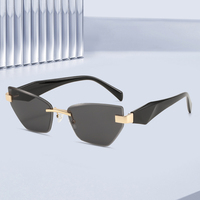 Lunettes de soleil Y2K tendance pour femme, sans monture, petites, à monture étroite, pour l'extérieur, protection UV400, personnalisables en gros, pour dames