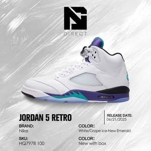 Air Jordan 5 Retro 'Grape' 2025, Suela de Goma Blanca Antideslizante, Zapatos Deportivos de Baloncesto, Zapatillas Casuales - Product Image 6
