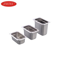 JIWINS SS201 Edelstahl Lebensmittelqualität GN-Behälter 1/9 1/6 2/3 Buffet-Behälter für Catering, Restaurant und Hotel