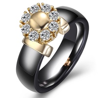 Modellen minimalistische keramische zwart-witte zirkoon ringen voor koppels, Valentijnsdag cadeau, groothandel