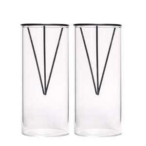 Vente en gros de grand vase à fleurs de <span class=keywords><strong>table</strong></span> en verre d'aspect vintage bougeoir transparent pour la décoration de bureau - Product Image 1