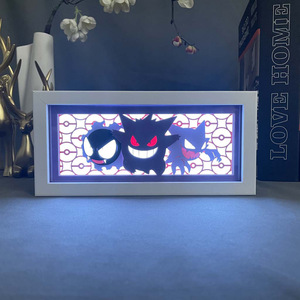 <span class=keywords><strong>Lampe</strong></span> <span class=keywords><strong>3D</strong></span> en papier découpé Pokémon Gengar Pikachu One Piece Zoro Luffy, Boîte lumineuse <span class=keywords><strong>LED</strong></span> Anime Goku, Artisanat de la série Cosplay extérieur - Product Image 6