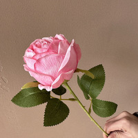 Lot de fleurs artificielles en soie bordeaux faites à la main, en forme de rose, pour Noël, la Saint-Valentin et les mariages, pour arrangements muraux