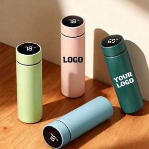 Custom Logo Printed Smart Digital Drinkware Thermos LED Display Promotion Corporate Activity Business Gift Water Bottle - Product Image 1