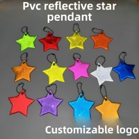 Colgantes Reflectantes Personalizados de PVC con Forma de Estrella, Llavero Reflectante con Logotipo Personalizable, Amuletos Nocturnos, Accesorios para Mochilas Escolares