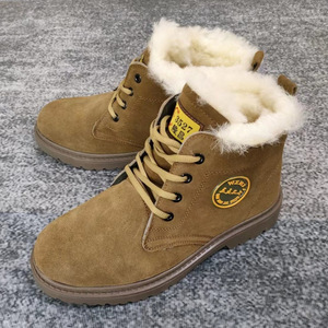 Bottes de chasse d'hiver pour hommes, doublées de laine épaisse, chaudes, pour l'extérieur, à talon moyen, lacets avant, couleur unie, taille adulte 352 - Product Image 4