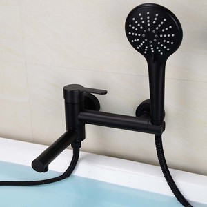 Guangdong <span class=keywords><strong>baignoire</strong></span> murale en cuivre <span class=keywords><strong>de</strong></span> haute qualité peut se balancer chaud et froid noir brossé or bain douche ensemble <span class=keywords><strong>de</strong></span> douche - Product Image 6