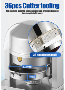 เครื่องตัดแป้งอัตโนมัติเต็มรูปแบบไฟฟ้า และเครื่องปั้นแป้งกลมสำหรับพิซซ่า ขนมปังขนาดเล็ก คุกกี้ ขนมปังฮอทดอก - Product Image 4
