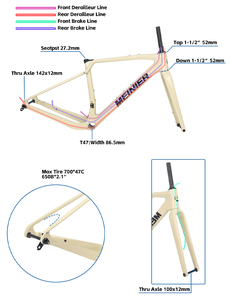 Vente directe usine Kit cadre de vélo de gravier en carbone avec freins à disque Flat Mount pour vélo de gravier 700C - Product Image 3