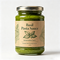 Etiquetas Personalizadas Haoxuan para Botellas de Salsa de Albahaca, Etiquetas Impresas en Papel Artístico con Relieve para Envases de Alimentos Premium
