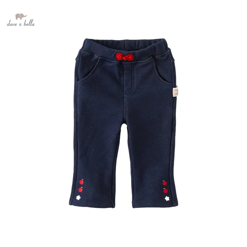 Db4238054 Dave Bella Meisjes Capris Winterbroek Kinderen Meisjes Katoenen Flare Broek Pluche Jeans