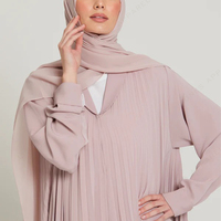 Abaya maxi ouverte traditionnelle pour femmes musulmanes, abaya plissée sur mesure pour femmes modestes, robe islamique de Dubaï