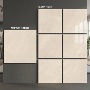 Carreaux de porcelaine émaillée Neptune Bianco 800x800mm, effet marbre blanc, pour revêtements de sol modernes - Product Image 2