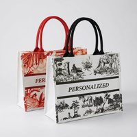 Nouveauté : Sac fourre-tout en coton personnalisé avec motif lettres, poignée longue, laminé et renforcé, taille sur mesure, cadeau promotionnel