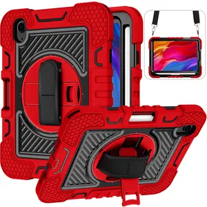 China Wholesale Bright Red + Black Tablet Slim Case Tablet Rugged Protective Cases For P4-Ipad Mini6