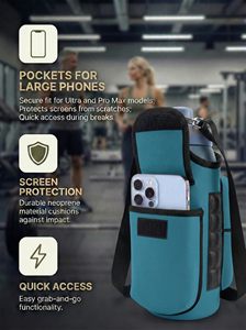 Sac de sport magnétique avec porte-bouteille d'eau, poches pour téléphone et bandoulière, accessoires de sport magnétiques pour hommes et femmes - Product Image 4
