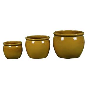 <span class=keywords><strong>Grand</strong></span> ensemble classique <span class=keywords><strong>de</strong></span> 3 pots et jardinières en céramique émaillée durables pour plantes d'intérieur - Product Image 5