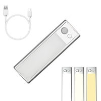 Tuodidi USB-C dapat diisi ulang lampu lemari Sensor LED Strip lampu magnetik diaktifkan gerakan untuk lemari dioperasikan baterai Wardedore
