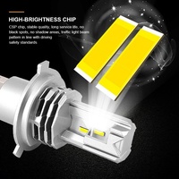 Ampoules LED automobiles à lumière jaune, phares à faisceau haut et bas, feux de moto intégrés sans fil à laser