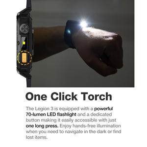 Reloj Inteligente AGM W3 con Linterna LED, Resistente al Agua 5ATM, Pantalla OLED, Llamadas Bluetooth, Monitor de Ritmo Cardíaco, Reloj Cuadrado, Reloj Inteligente Resistente para Exteriores - Product Image 2