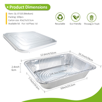 Halbe Größe Dampfgarer-Mittelbehälter zum Kochen Familien-BBQ Alufolie-Behälter Kundenspezifische Verpackung für 30/50/100 Stück