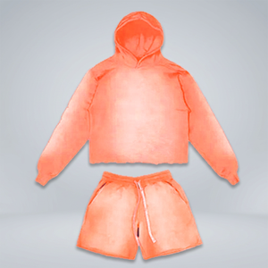 Custom Logo <b>Spray</b> Washed 100% Cotton Quick Dry Streetwear Men's Hoodies Shorts Set Summer Outerwear <b>Sun</b> Faded Comfortable - Product Image 1