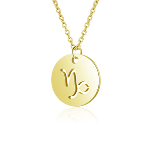 Ledemanco-pendentif zodiaque pour femmes, collier à breloques rondes et creuses, bélier Scorpio Horoscope, vente en gros - Product Image 4
