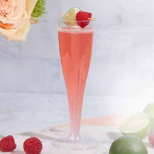 Flûtes à champagne en plastique transparent à paroi simple avec logo personnalisé, 4,5 oz, pour mariage et fête - Product Image 1