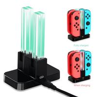 Pour Nintendo Switch, chargeur 4 en 1, manette avec indication LED, station de charge pour Nintendo Switch
