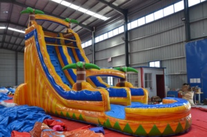 Jeux de toboggan aquatique commercial de palmier de 18.5ft <span class=keywords><strong>maison</strong></span> de rebond cavalier toboggan gonflable extérieur d'enfants avec la vente de piscine - Product Image 4