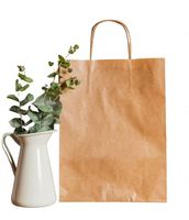 Sac d'emballage de papier kraft de résistance à l'humidité de supermarché pour raisins de table avec poignée torsadée
