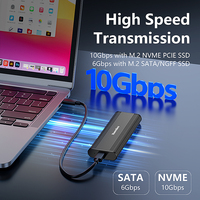 Carcasa M.2 NVME y SATA de Doble Protocolo, Carcasa para SSD M.2 NVME/NGFF SATA, 10 Gbps, Tipo C, SATA NVME M.2 2230 2242 2260 2280