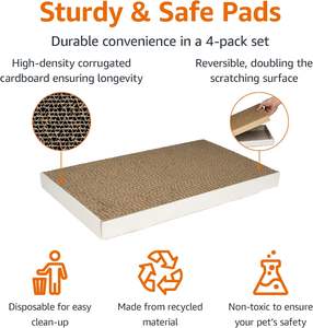 Pour <span class=keywords><strong>Amazon</strong></span> Basics <span class=keywords><strong>carton</strong></span> ondulé <span class=keywords><strong>chat</strong></span> grattoirs blanc pliant Design plume Silicone cuir plastique papier chiens - Product Image 3