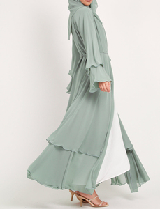 थोक दुबाई लक्जरी इस्लामिक कपड़ों 2023 डिजाइन चिफं स्तरित खुले महिला मुस्लिम पोशाक - Product Image 4