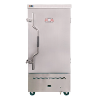 Chariot de cuisson à vapeur à gaz en acier inoxydable à 12 plateaux pour riz, prix de gros RTK, machine de cuisine professionnelle pour restaurants et traiteurs